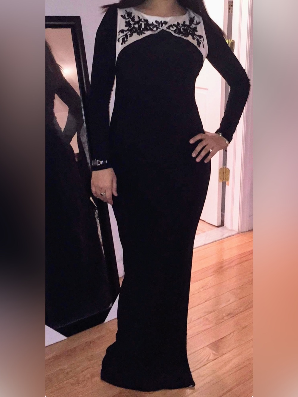 Ralph Lauren Elegant Black Long Sleeve Maxi Dress